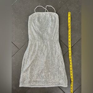 White sequin mini dress